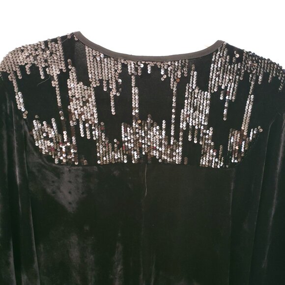 Marc New York Andrew Marc Velvet Sequin Bat Wing Open Cardigan One Size - Picture 11 of 13